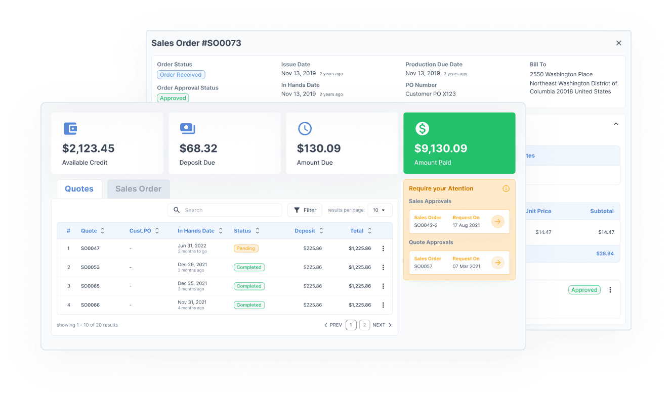 Screenshot of YoPrint’s One Stop Customer Portal