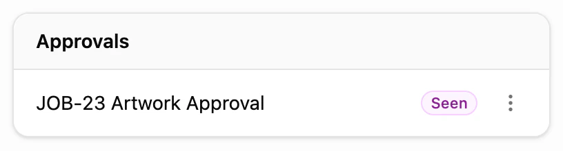 The same approval a moment later, marked Seen