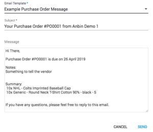 PurchaseOrder Email Template