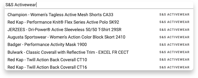 YoPrint SS Activewear Catalog Search v1.0