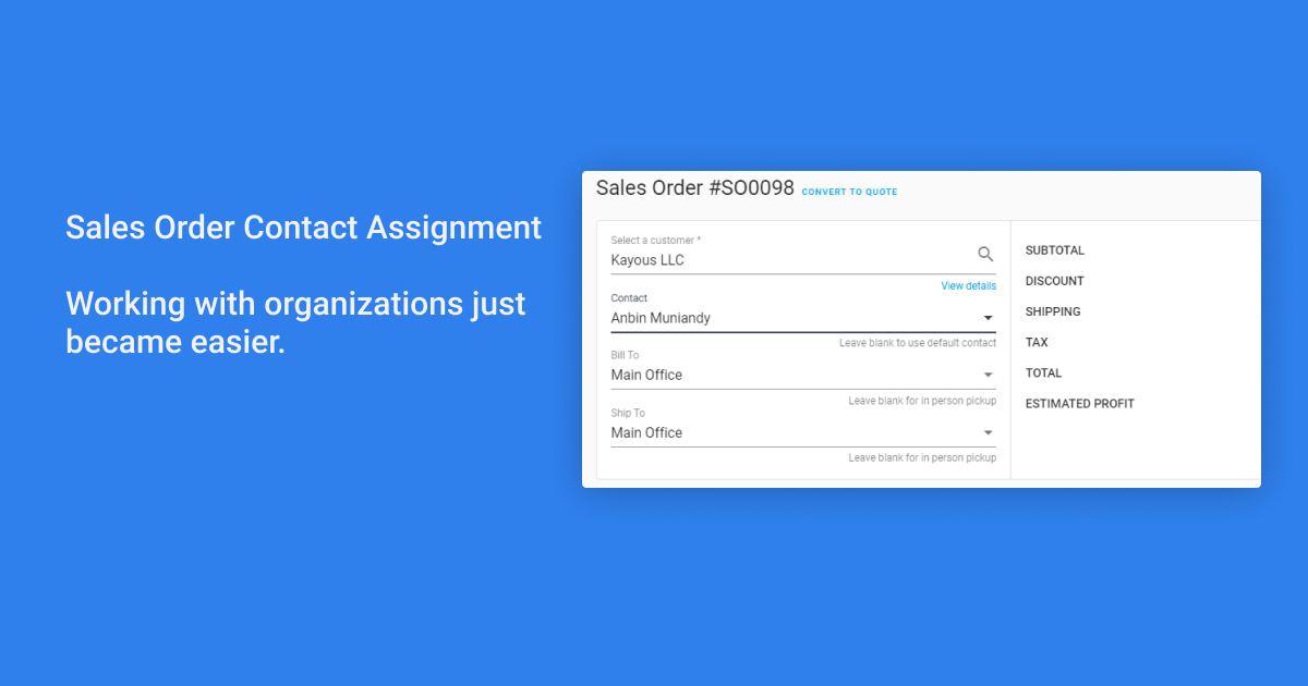 Sales Order Contact Assignment