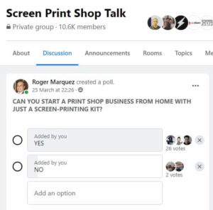 Screen Print Shop Talk Poll