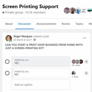 Screen Printing Support Poll