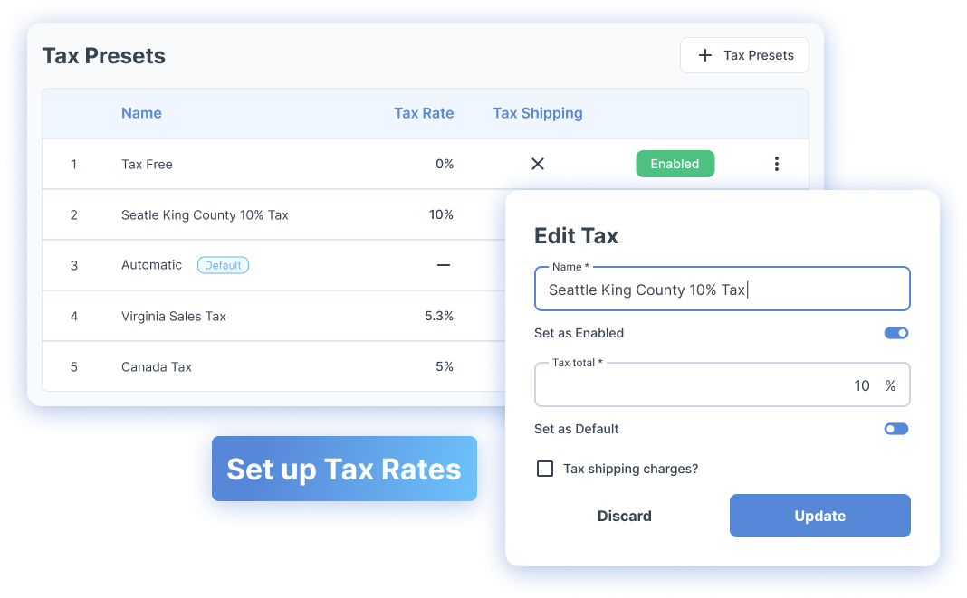 YoPrint Set Up Tax Rates and Let YoPrint Calculate