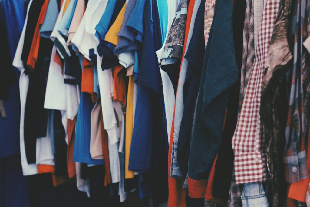 A full clothing rack