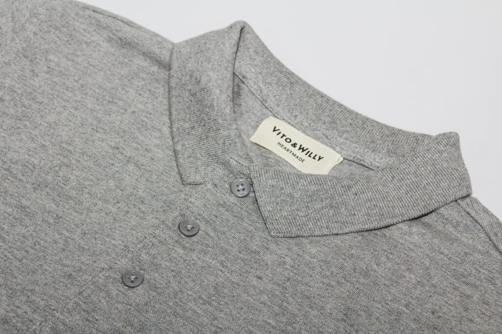 Grey cotton collared shirt