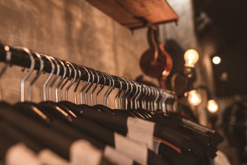 A full clothes rack