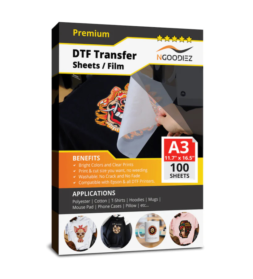 NGoodiez DTF A3 transfer sheets pack