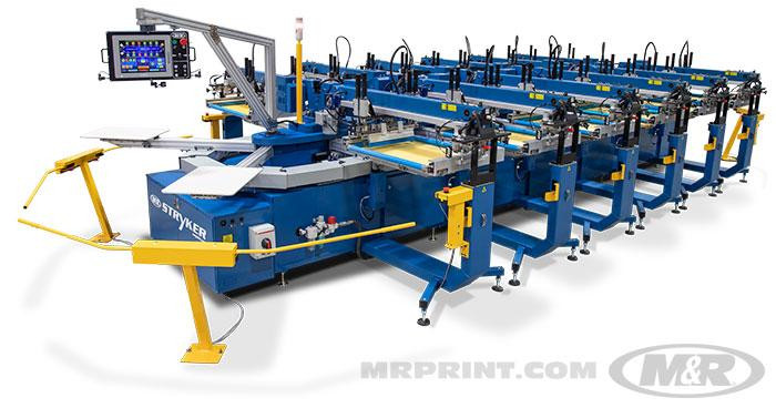 M&R's STRYKER™ Automatic Oval Screen Printing Press