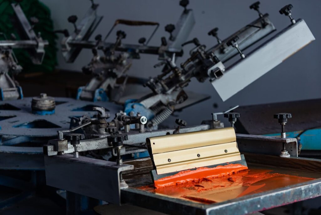 A manual screen printing press