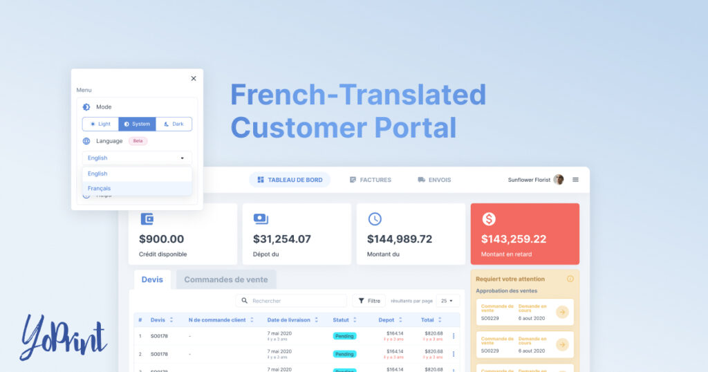 French Translated Customer Portal