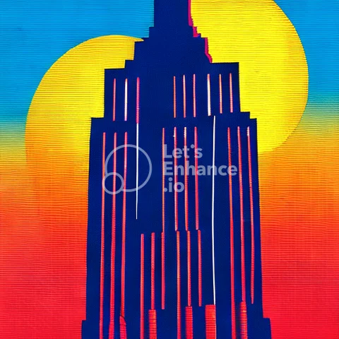 Empire State Building artwork generated with Let's Enhance