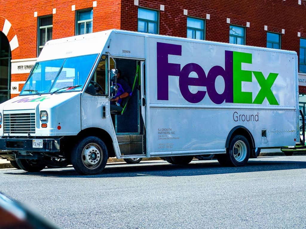 A FedEx ground delivery truck